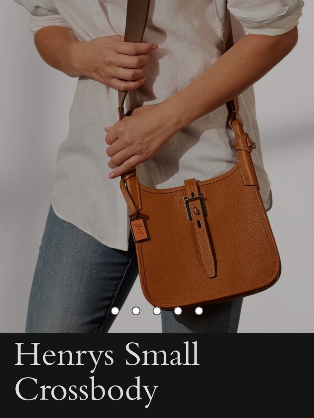 Henry's By Dooney & Bourke Taupe Pebbled Leather Crossbody